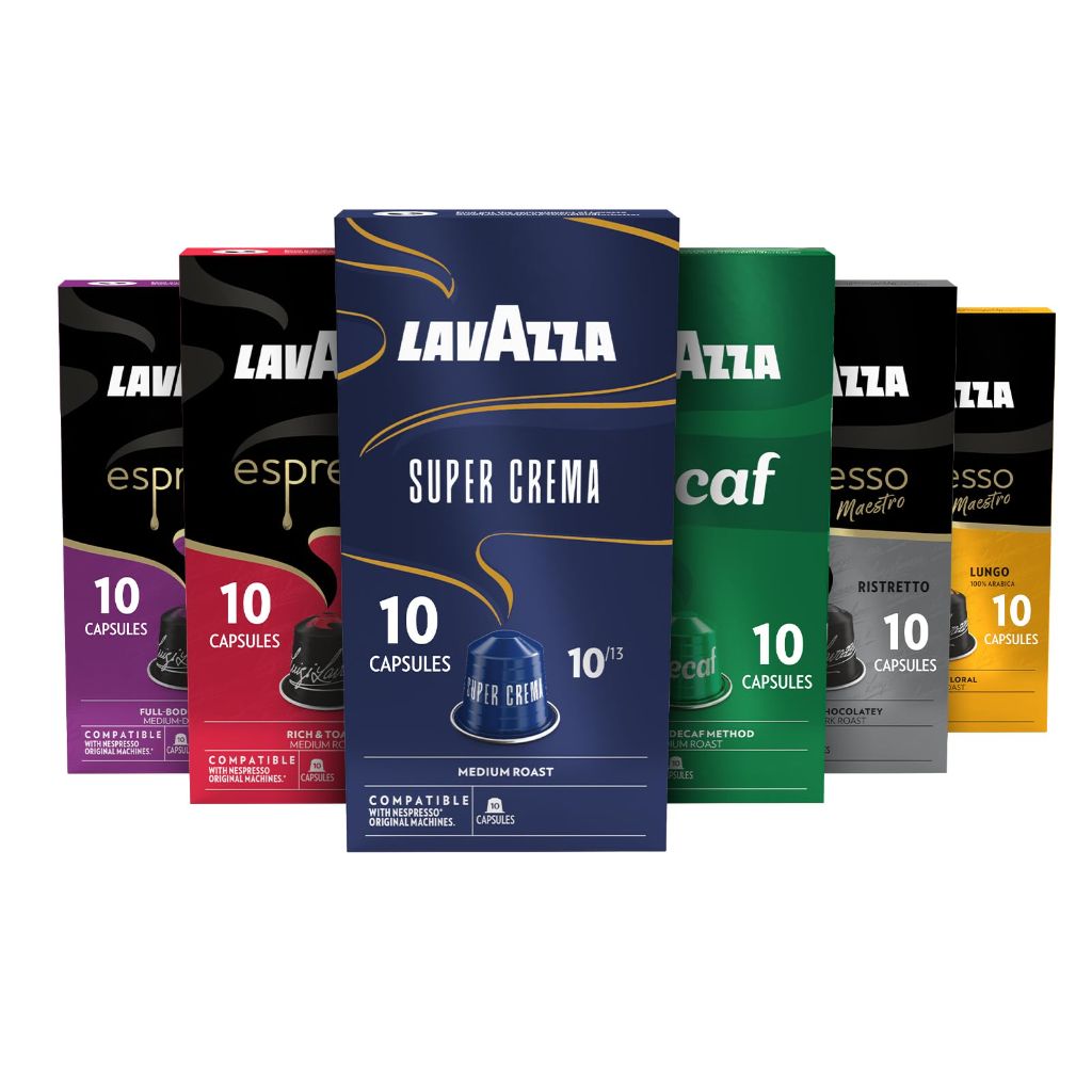 Lavazza Espresso Favorites Collection of Aluminum Capsules Compatible with Nespresso Dark Espresso Roast (60 Capsules)