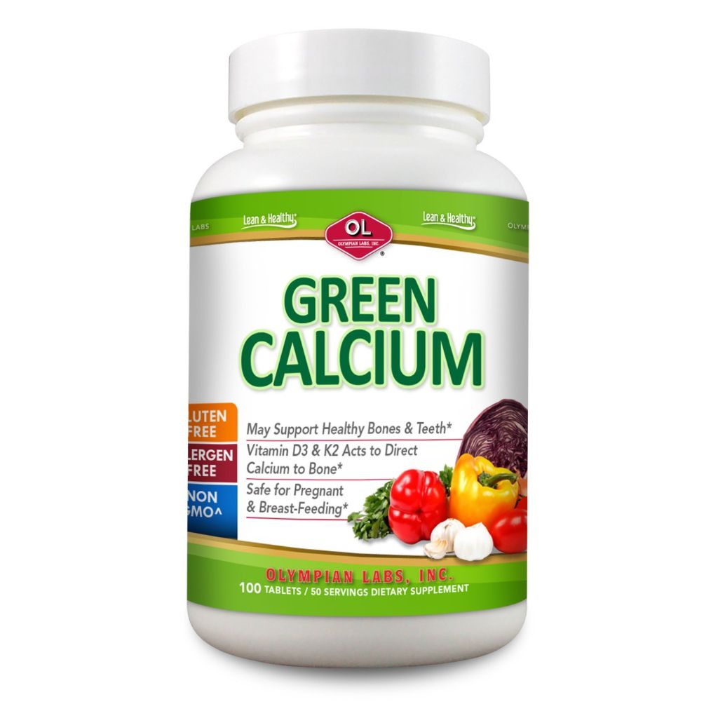 Olympian Labs Calcium Plus Magnesium, Formulated with Vitamin C, K2 & D3, 100 Tablets