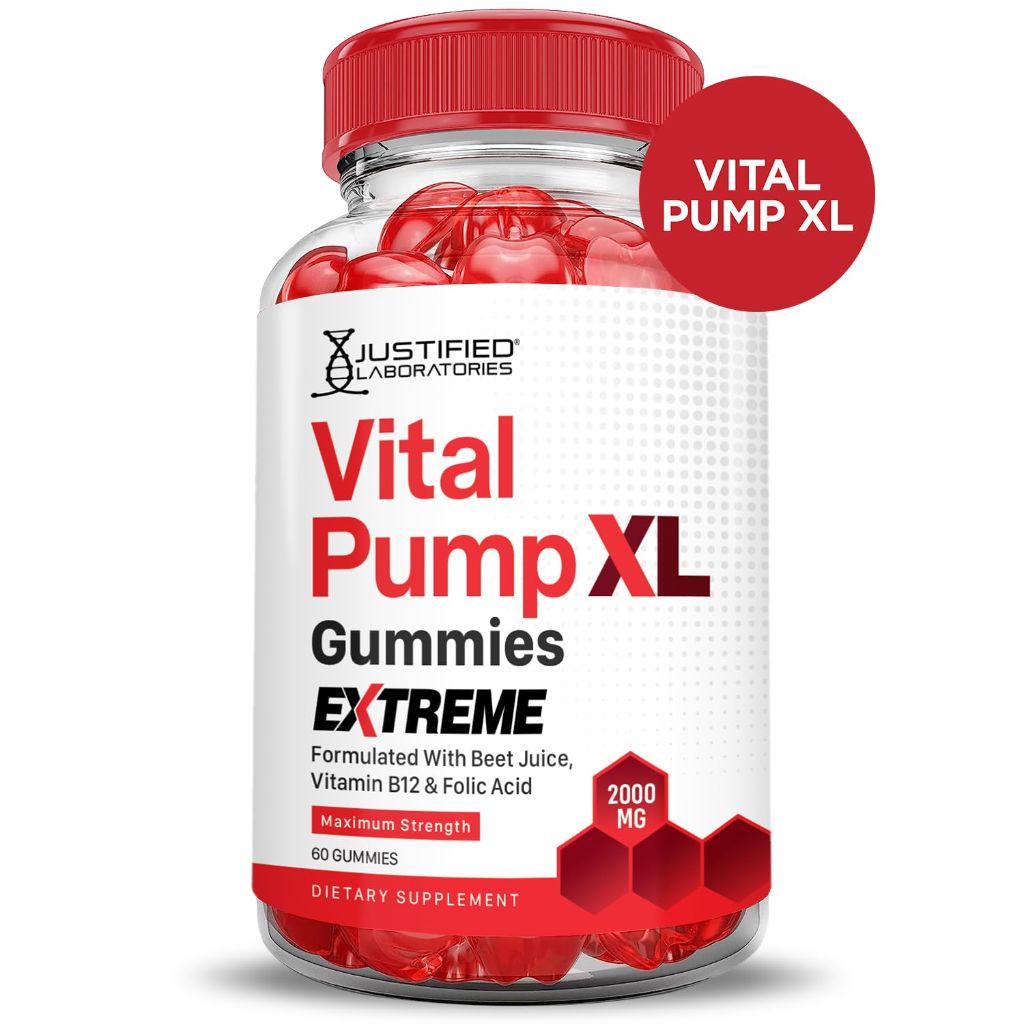 Justified Laboratories Vital Pump XL Extreme  Performance Gummies with Beet Juice ACV Pomegranate 60 Gummys