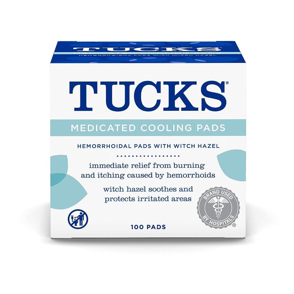 TUCKS Medicated Cooling Pads, 100 Count – Hemorrhoid Pads with Witch Hazel