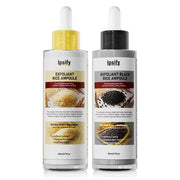 Peel Shot Glow Rice Ampoule Duo, Black and White Rice Exfoliant for Face and Body,  (White+Black, 160ml)