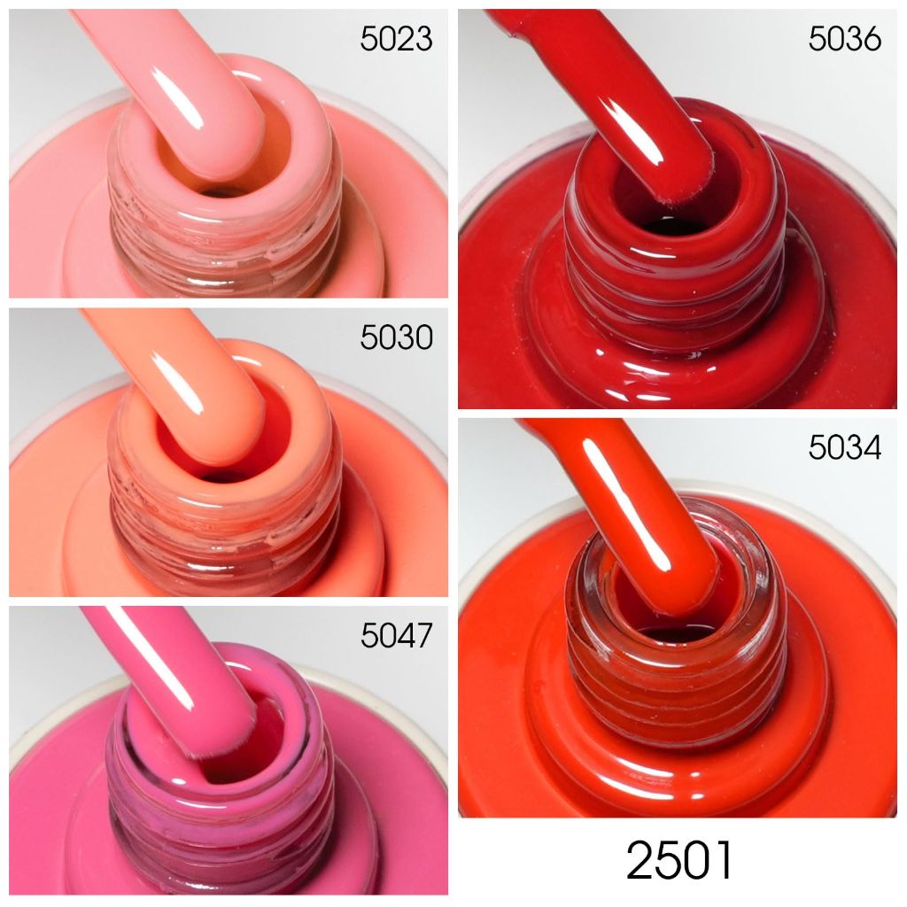 VENALISA 10 ML Gel Nail Polish Set with DIY Nail tips Kit, 5 Pcs Pink Red Orange