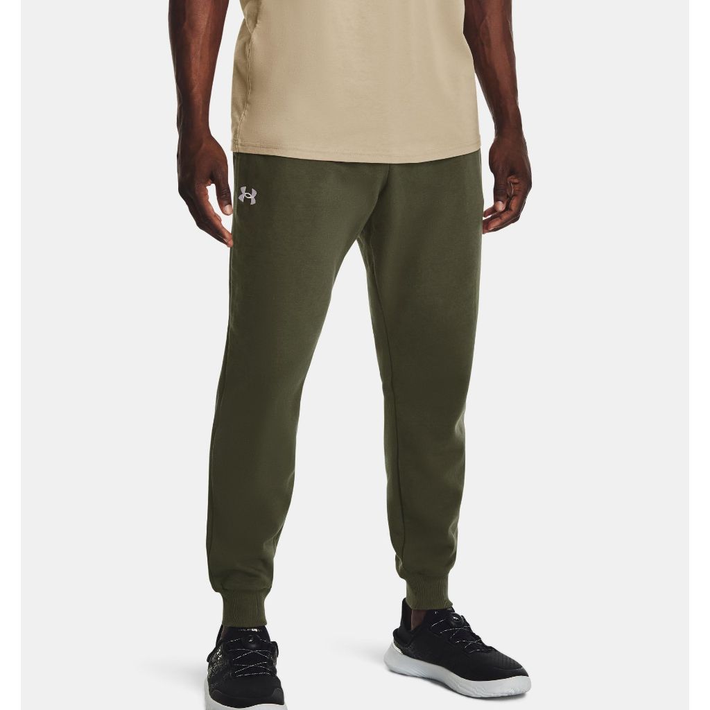 Under Armour Men's Rival Fleece Joggers, (390) Marine OD Green / / White, Large