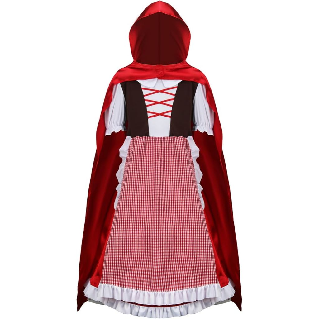 YUIQPKJX Little Red Riding Hood Costume for Kids (3PCS, Large)