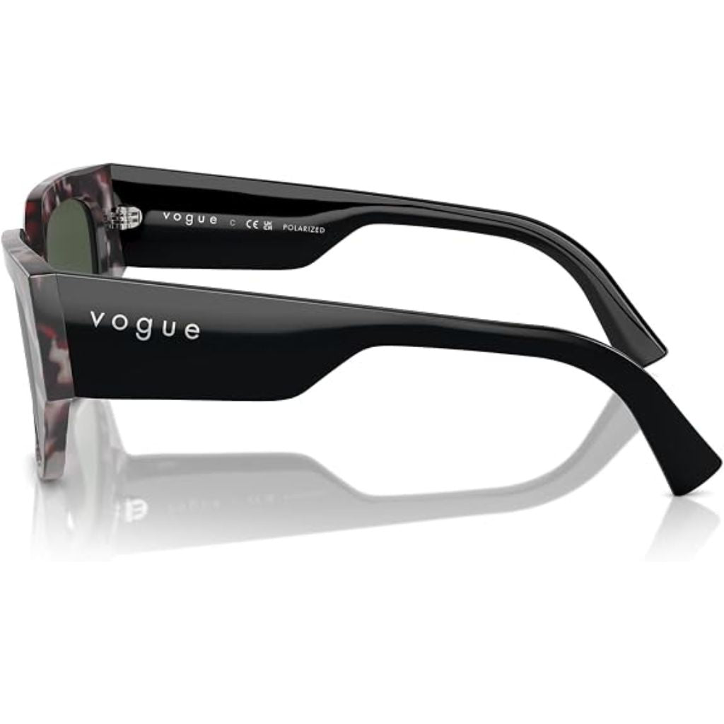 Vogue Eyewear Women's Vo5409s Square Sunglasses - Gray Tortoise/Dark Green Polarized, 52mm