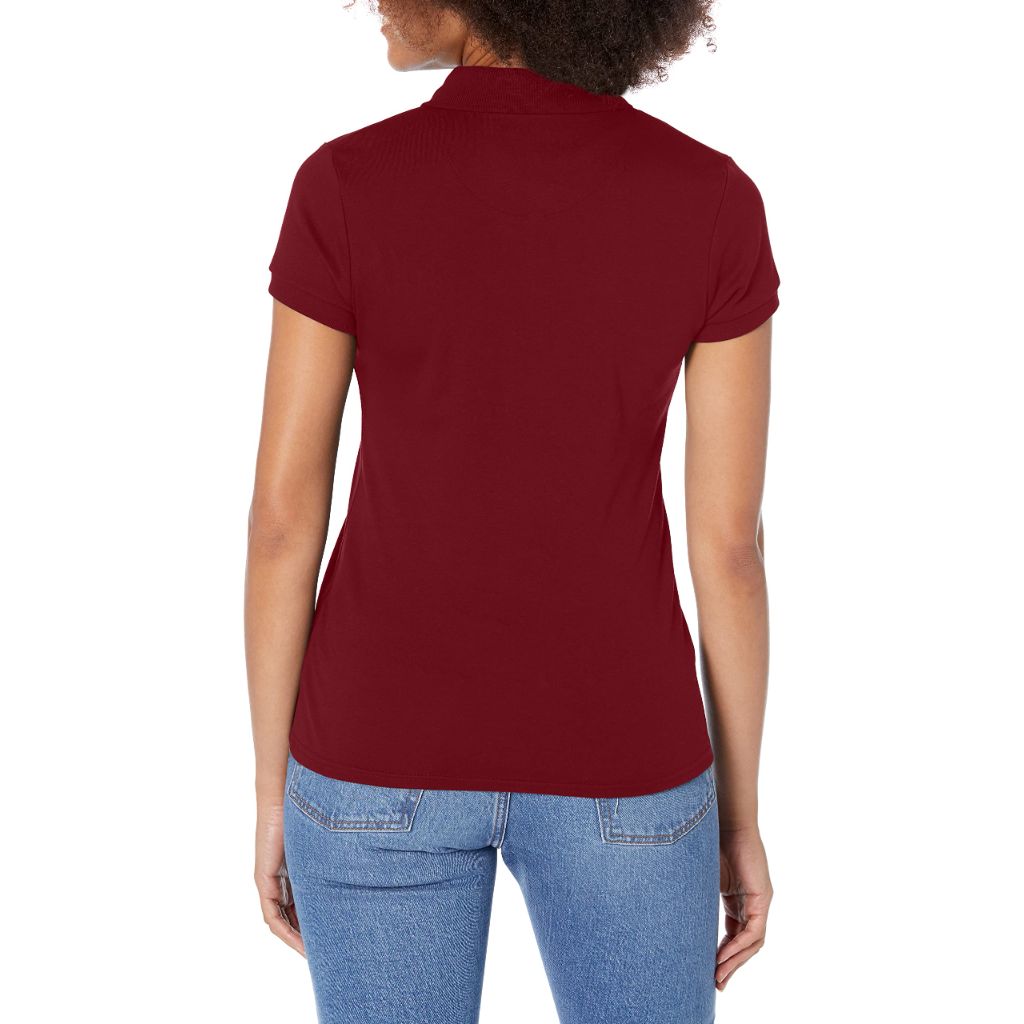 SZ XS, IZOD Junior's Uniform Short Sleeve Interlock Polo, Burgundy