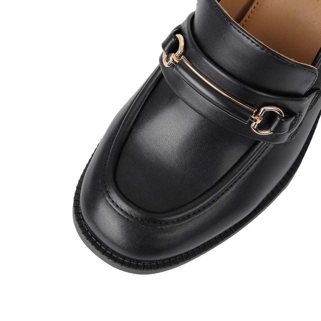 CosyFever Women's Black Loafer Pumps, Black - 10M