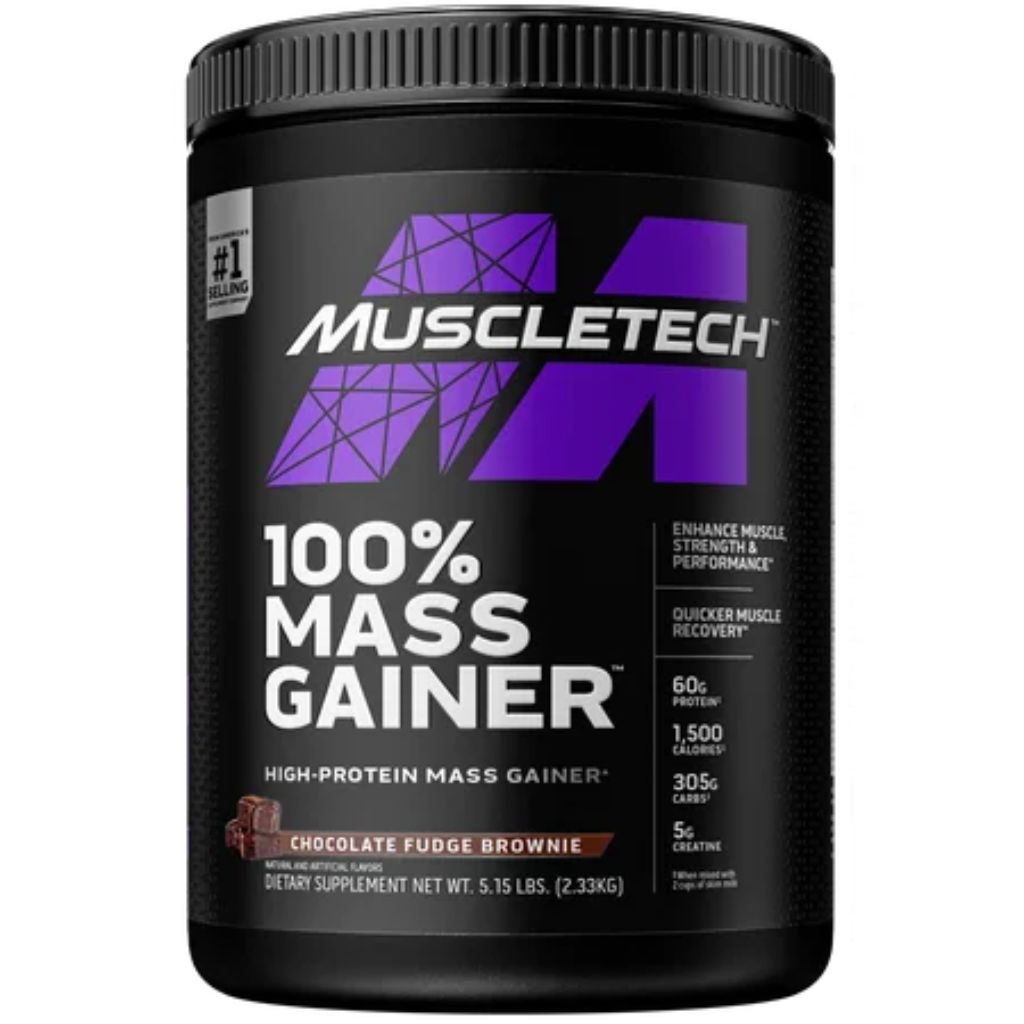 Muscletech Pro Series 100% Mass Gainer Protein Powder  Chocolate Fudge Brownie  60g Protein  5.15 lb