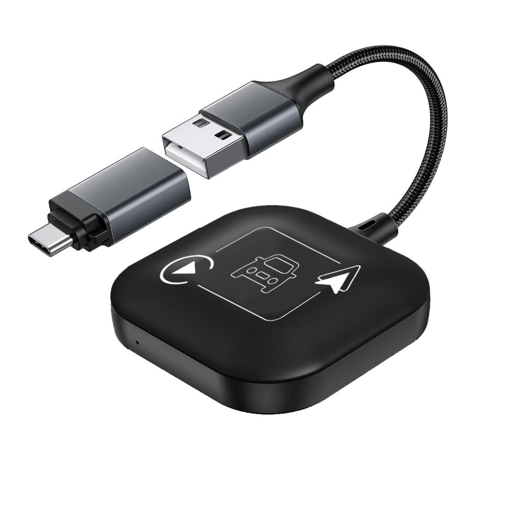 WECAMTX Wireless CarPlay & Android Auto Car Adapter 2 in 1 for Wired Cars
