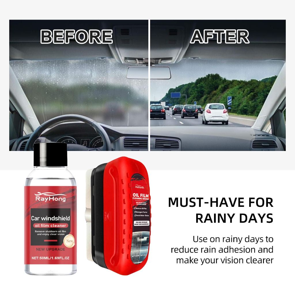 NEKVHITZ Car Oil Film Cleaner & Windshield Rain & Fog Repellent