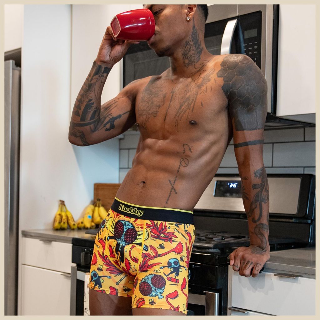 SZ 2XL Knobby Underwear Mens Boxer Briefs Trunks -  Flyless Design