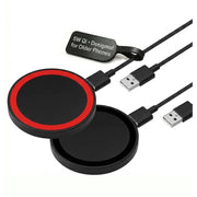Wireless Charging Pad 5W (2‑Pack) –Best for Older Qi‑Enabled Phones (iPhone 8–11, Samsung S6–S9) – Standard 5V USB Charger, Slim & Case‑Friendly – Not Fast Charging/Not MagSafe - Black & RED