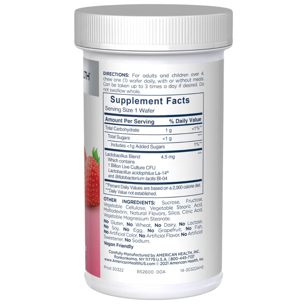 American Health Daily Chewable Tablet Acidophilus, Strawberry, 60 Count