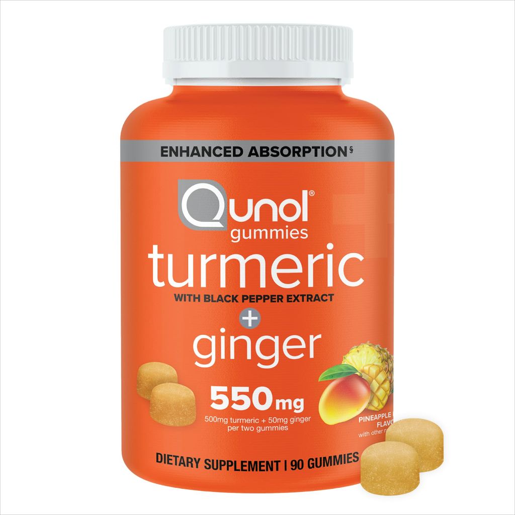Qunol Turmeric and Ginger with Black Pepper Gummies, 90ct Gummies