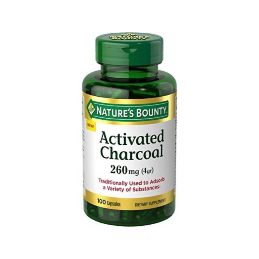 Nature s Bounty Activated Charcoal Dietary Supplement Capsules  260 Mg  100 Ct