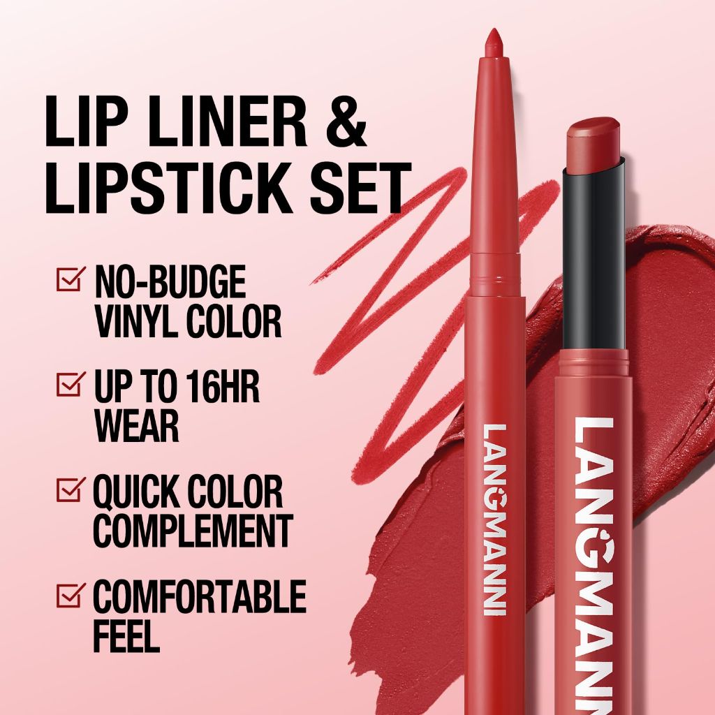 Jolilab 6Pcs Lip Set: 3 Colors Lip Liner+3 Colors Lipstick (#02+04+07)