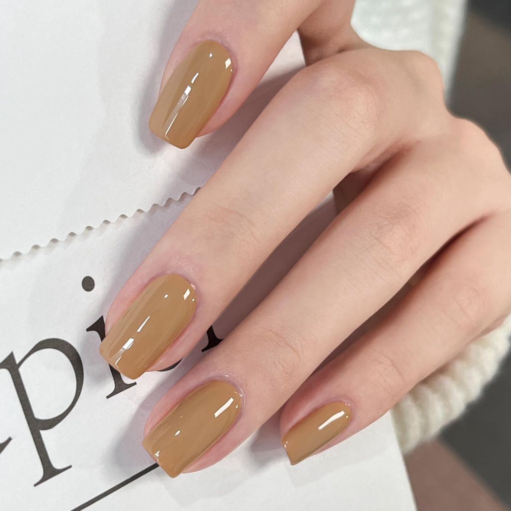 GAOY Brown Gel Nail Polish, 16ml Sheer Translucent Netural Soak Off - 3013 Milk Coffee