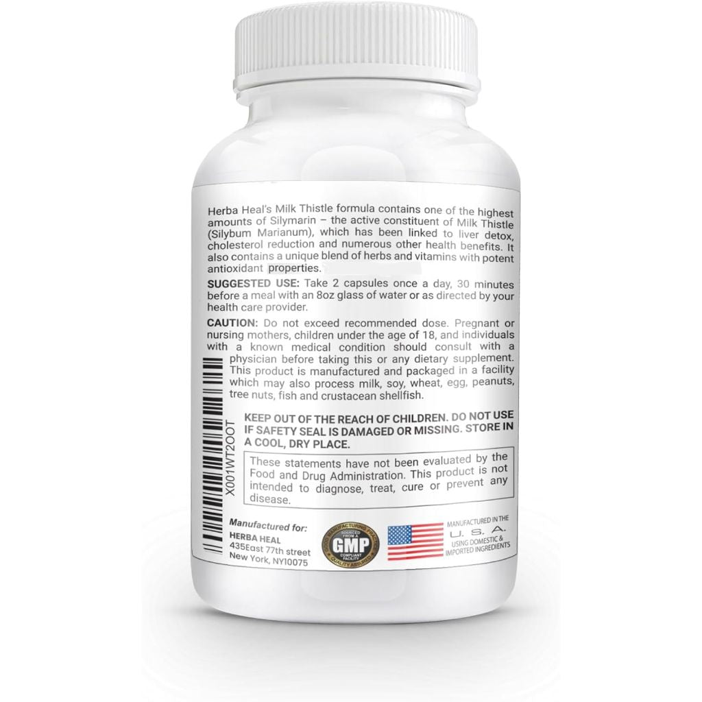 Liver Cleanse Detox Milk Thistle Liver Support 1000mg, 60 capsules