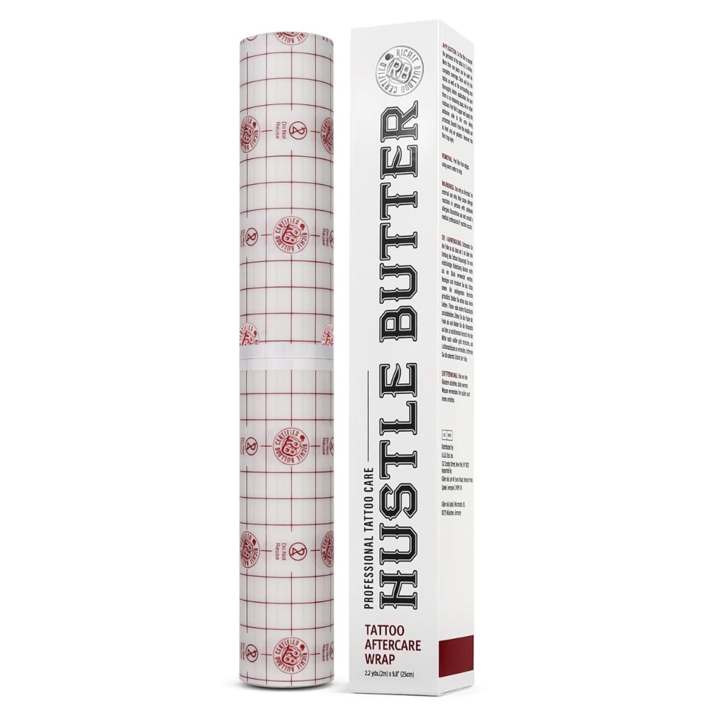 Hustle Butter Second Skin Tattoo Wrap - 9.8 Inches x 2.2 Yards - Transparent Adhesive Roll