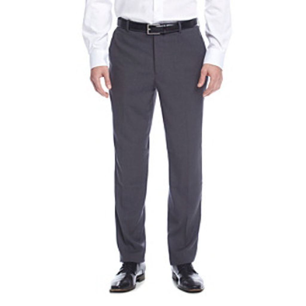 Perry Ellis Men's Slim-Fit Dress Pants Charcoal 36x32