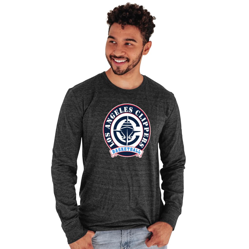 Los Angeles Clippers NBA Officially Licensed Tri-Blend Long Sleeve T-Shirt Black, X-Large