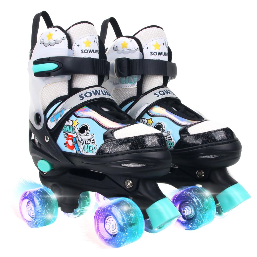Sowume Adjustable Roller Skates for Boys and Kids, Light-Up Wheels