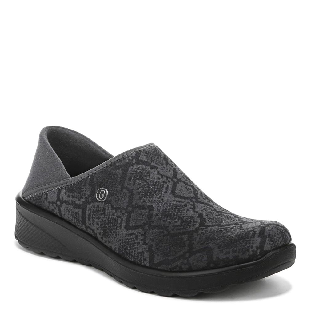 BZees Women's Getaway Slip-On Sneaker, Grey Snake Print - size 12