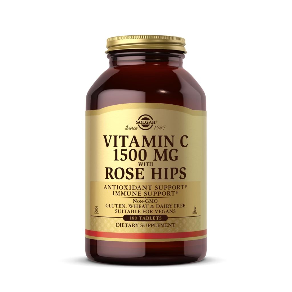 Solgar Vitamin C 1500 mg with Rose HIPS, 180 Tablets - Antioxidant & Immune Support  180 Servings