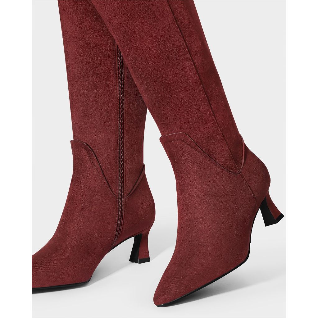 MUCCCUTE Knee High Boots, Maroon - Size 6.5
