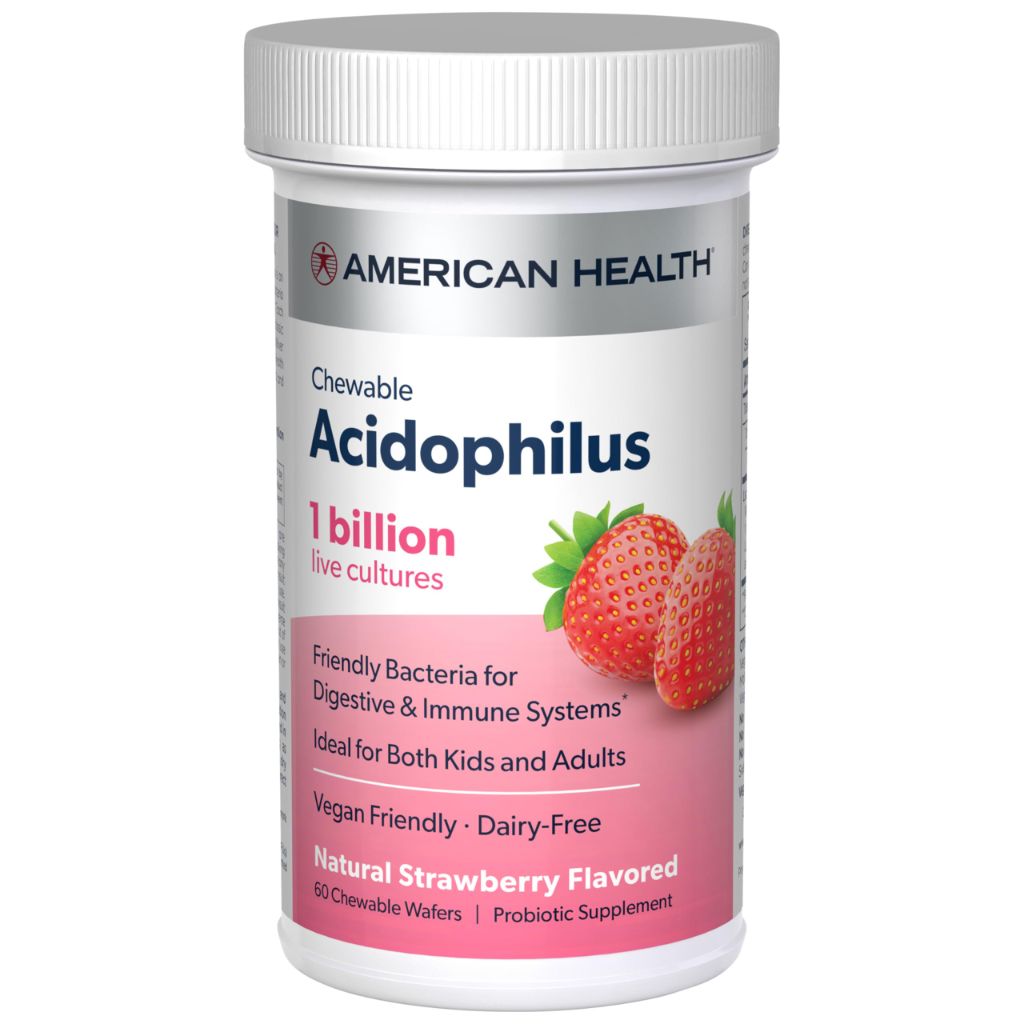 American Health Daily Chewable Tablet Acidophilus, Strawberry, 60 Count