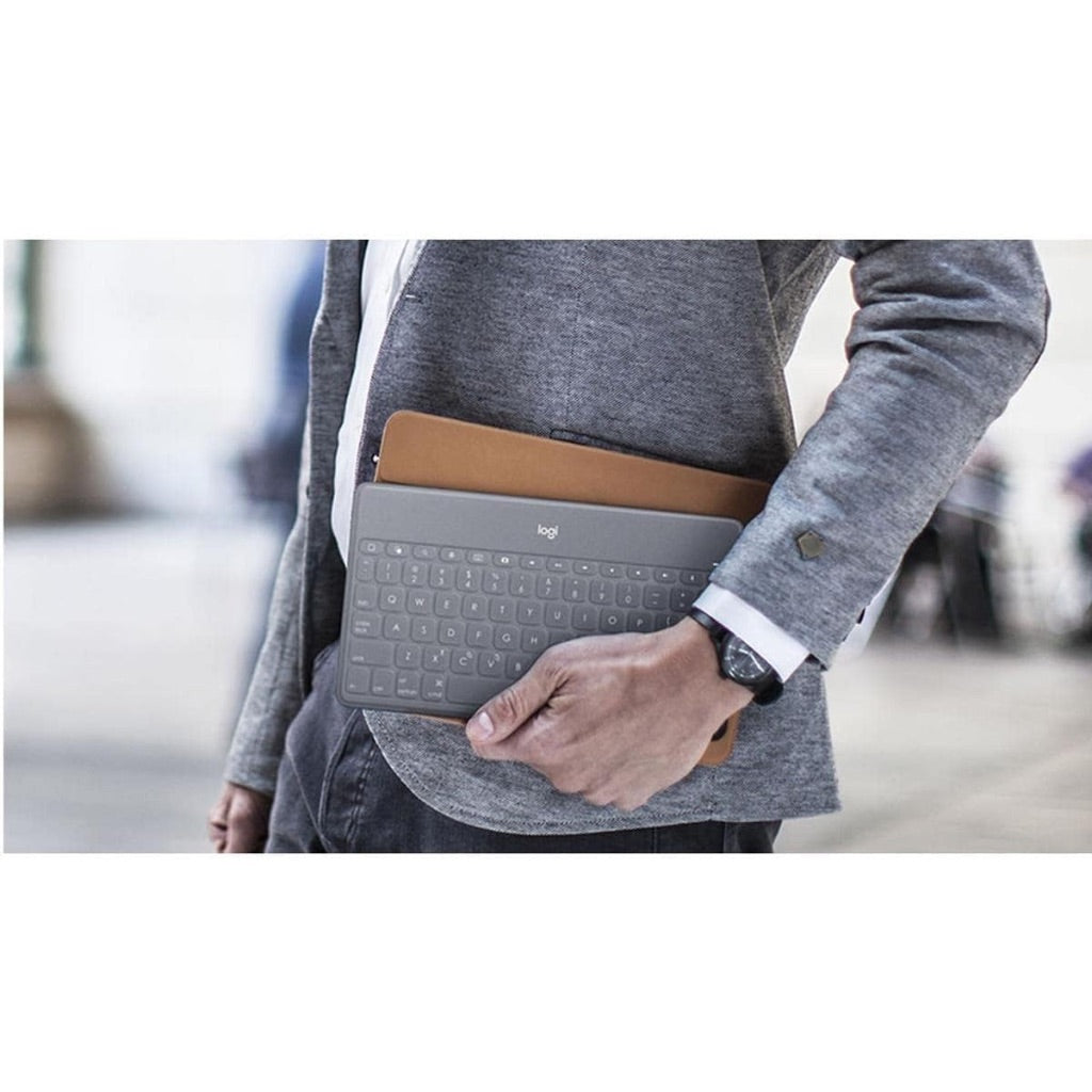 Logitech Keys-to-Go Super-Slim, Super-Light Bluetooth Keyboard for iPhone, iPad, and Apple TV - Stone