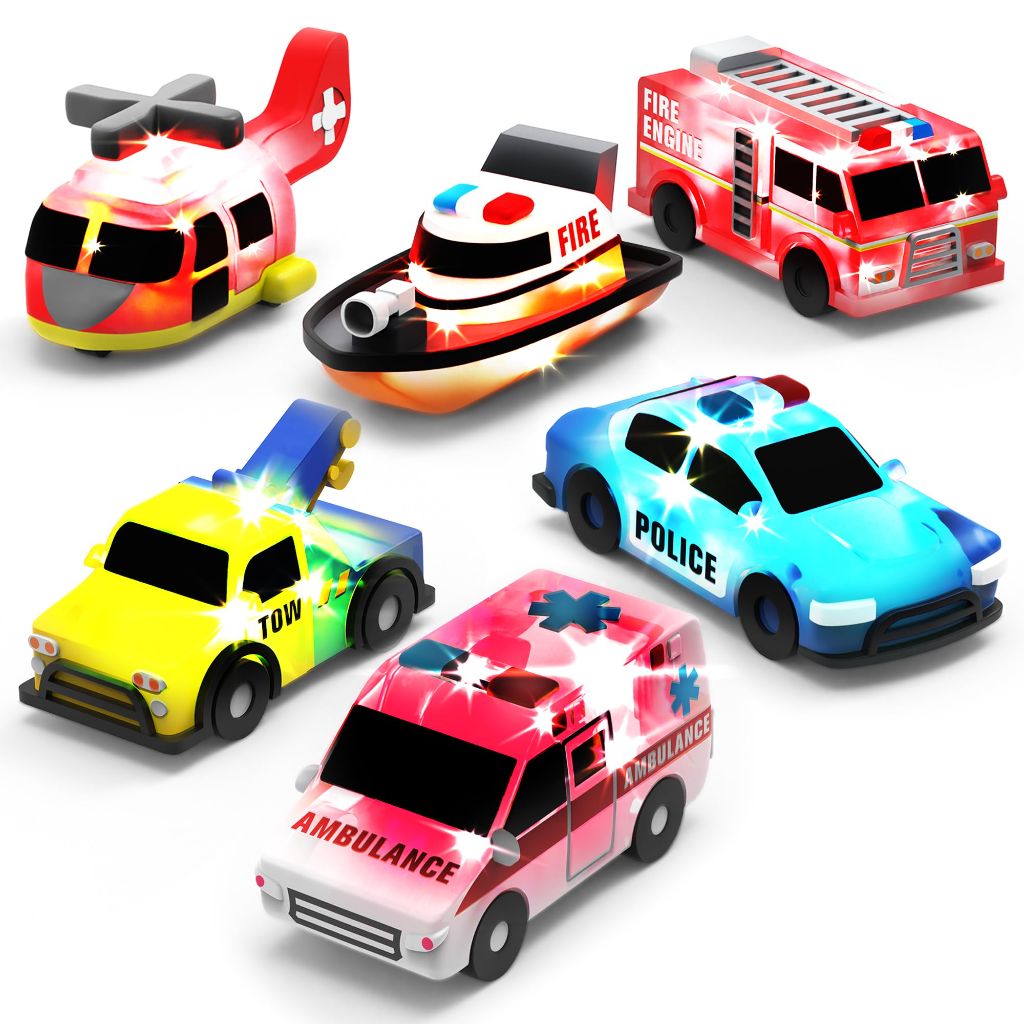 Tub Works® Emergency™ Cars Light Up Bath Toys, 6 Pack