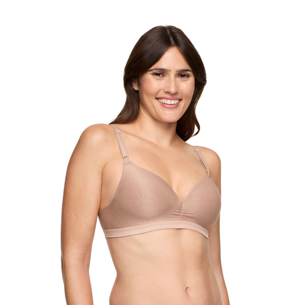 Warner's Women's Play It Cool Stay Cool and Dry Wireless Lift Comfort Bra RN3281A, Toasted Almond, 34C