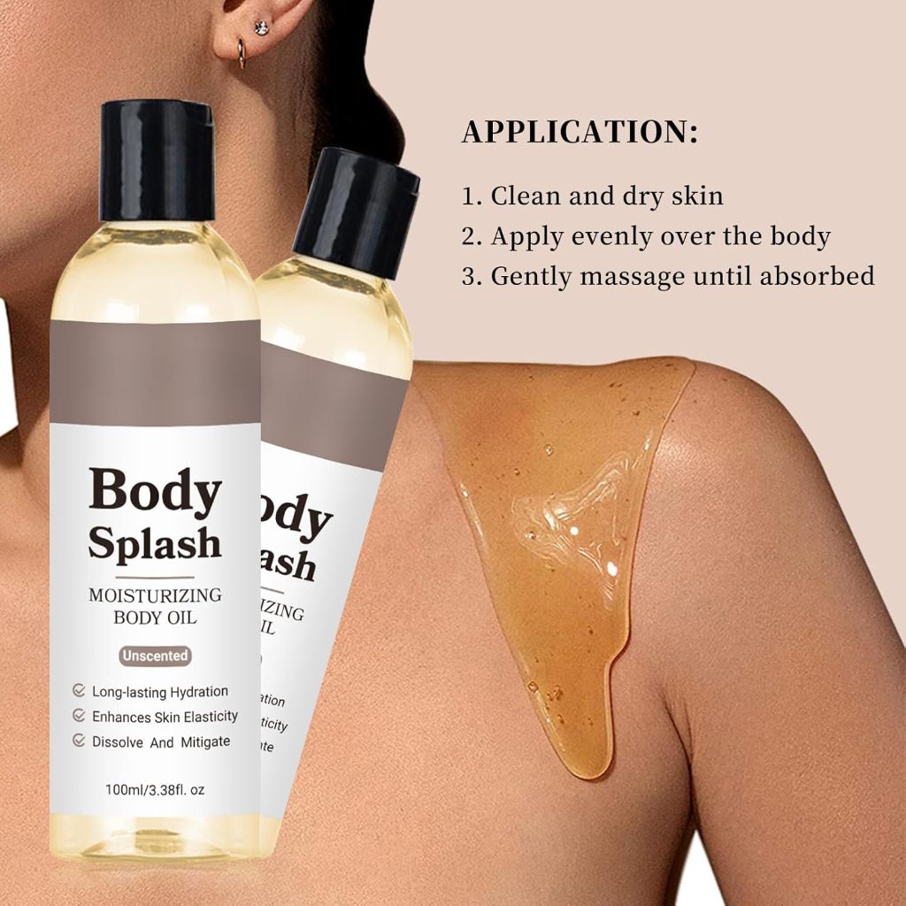 Moisturizing Body Oil – Unscented Hydration Formula with Chamomile, Damask Rose & Vetiver Grass – Nourishing Skin Care for Lasting Moisture & Soft, Smooth Skin – 100ml / 3.38 fl oz