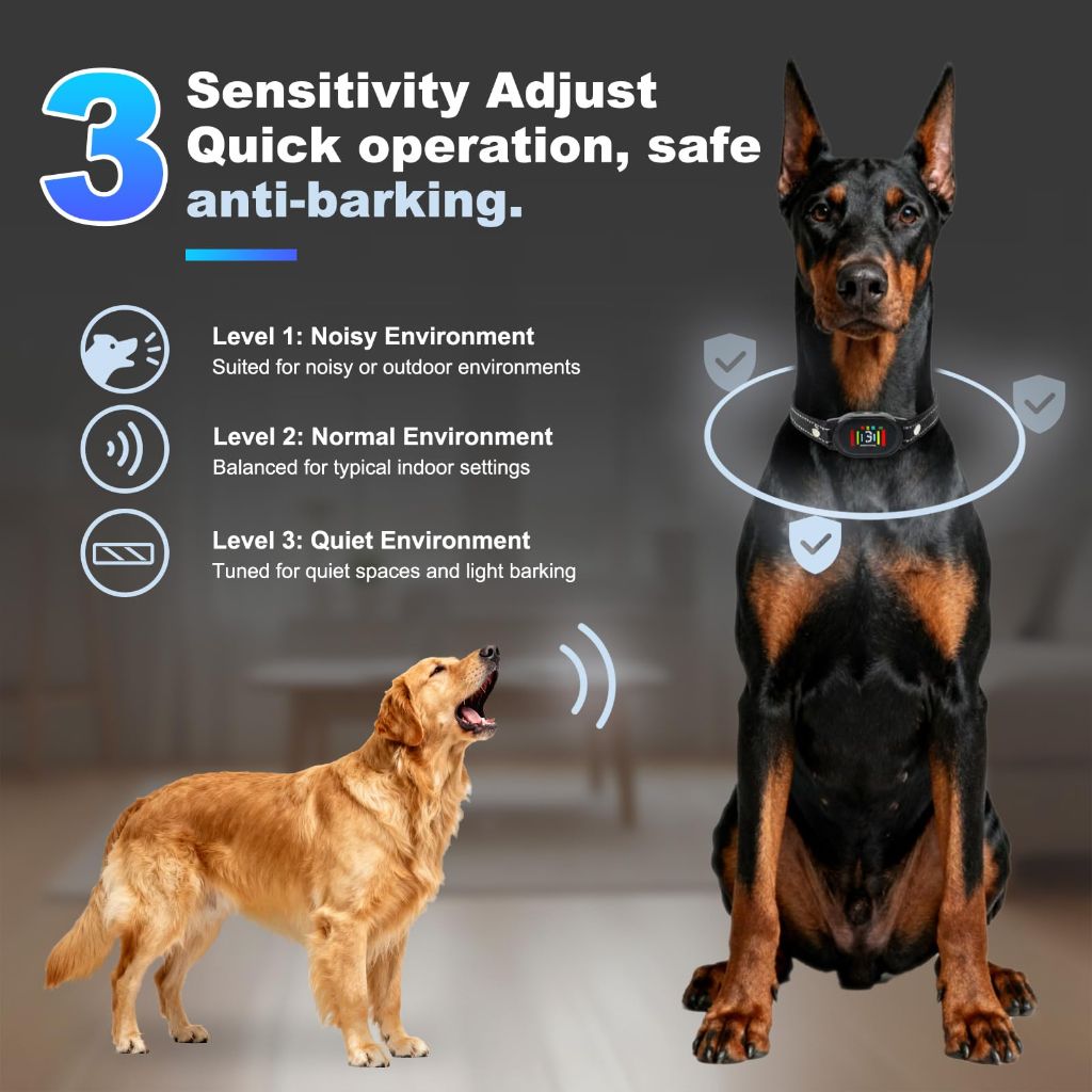 YOGAL Dog Bark Collar - Shock Collar Dogs with Vibration Beep Modes