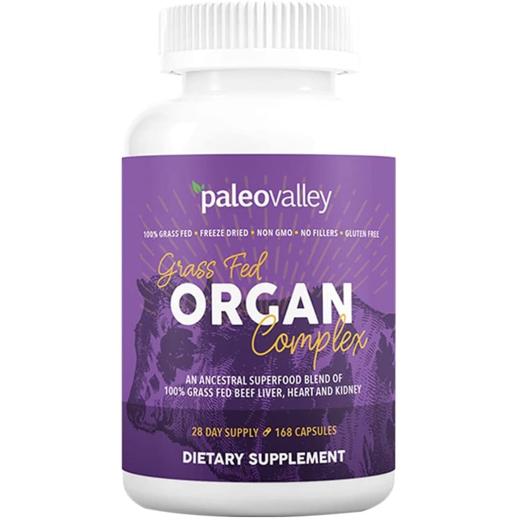 Paleovalley Grass Fed Beef Organ Complex - Freeze-Dried Beef Liver, Heart, and Kidney Blend, 1 Bottle