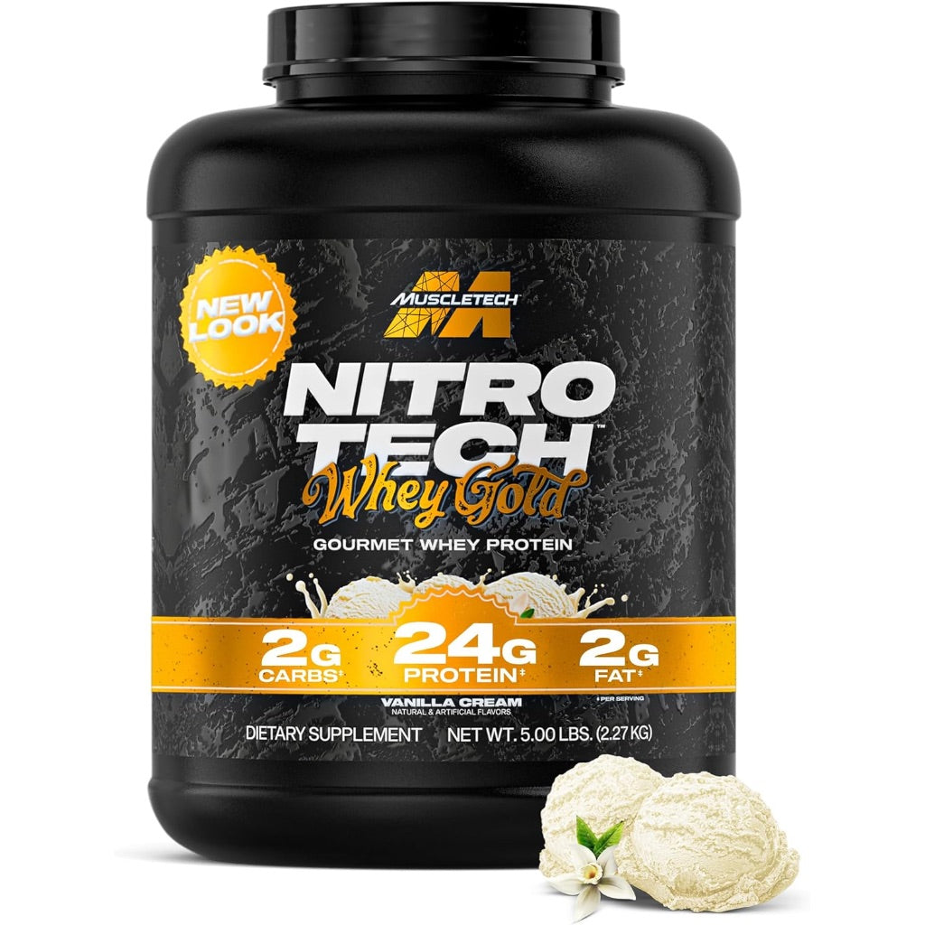 MuscleTech Nitro Tech 100% Whey Gold Protein Powder - Vanilla Cream, 5lb
