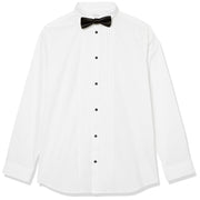 Calvin Klein Boys' Tuxedo Dress Shirt with Bow Tie, White, SZ 8