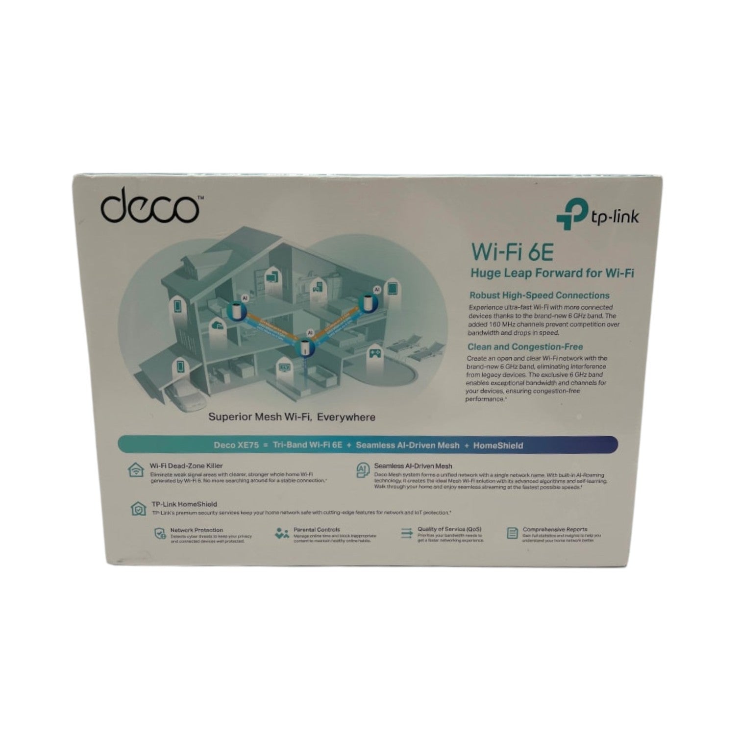 TP-Link Deco XE75 AXE5400 Tri-Band Mesh Wi-Fi 6E System Up to 7200sq ft, 3 Pack