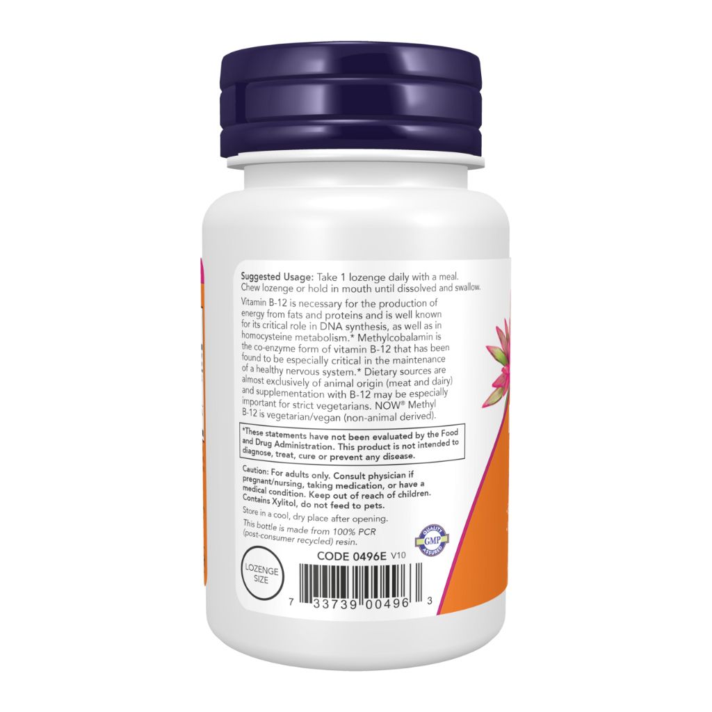 NOW Foods Supplements, Methyl B-12 (Methylcobalamin) 5,000 mcg, 60 Tablets