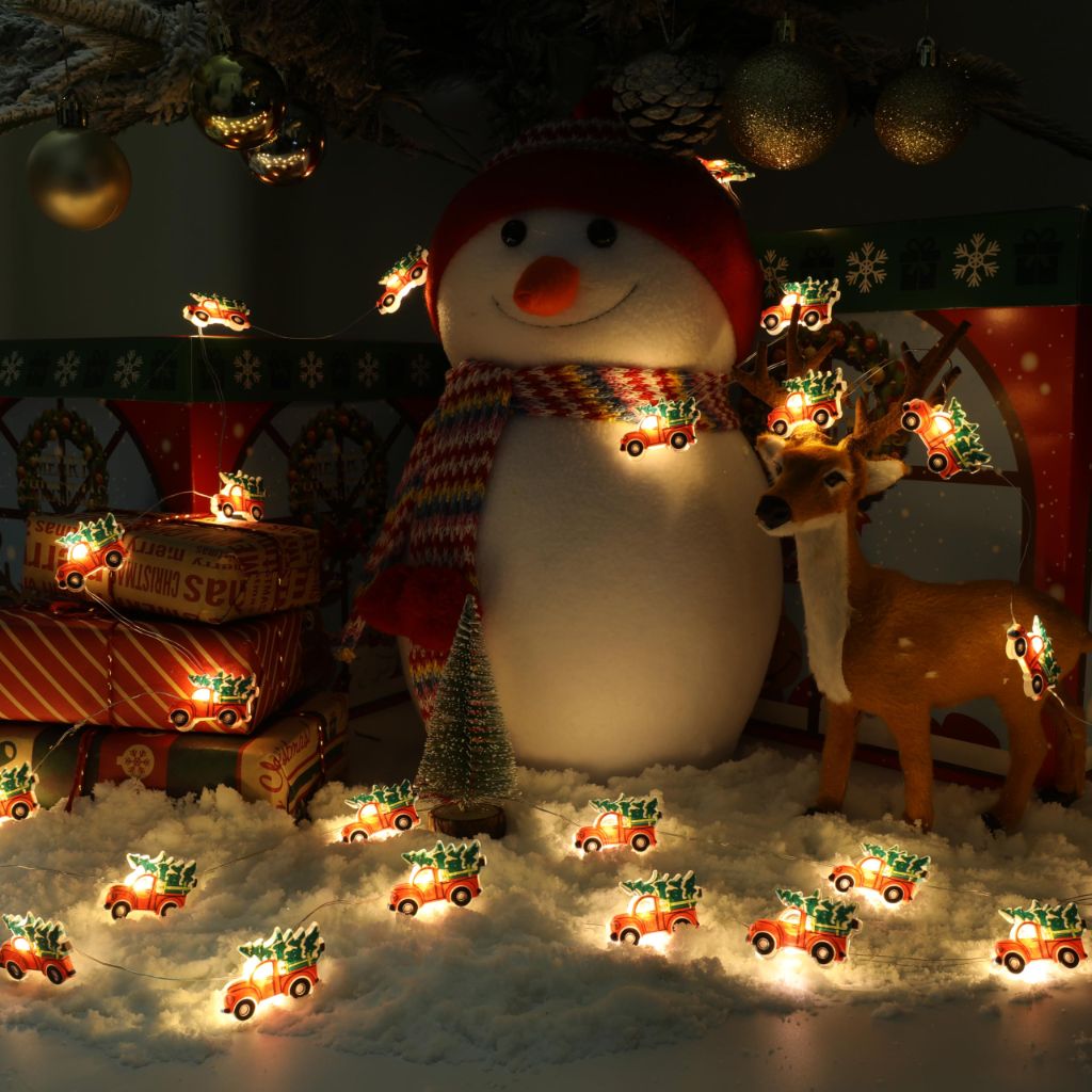 Joygoods 2 Pack Battery Operated Christmas Lights for Tree Decorations, 7ft 20 LEDs (Warm White）