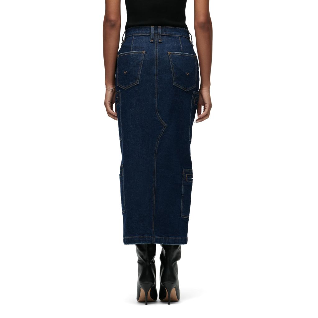 SZ 24, Hudson Women's Reconstructed Midi Skirt, Denim Rinse