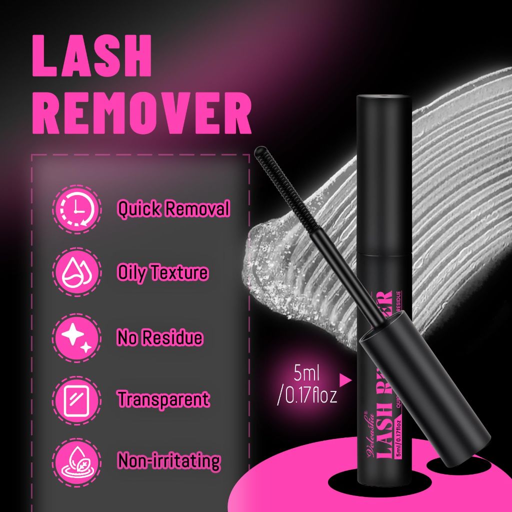 Veleasha Lash Cluster Glue and Remover Waterproof Long Lasting Bond and Seal Oil （Black Glue Remover）