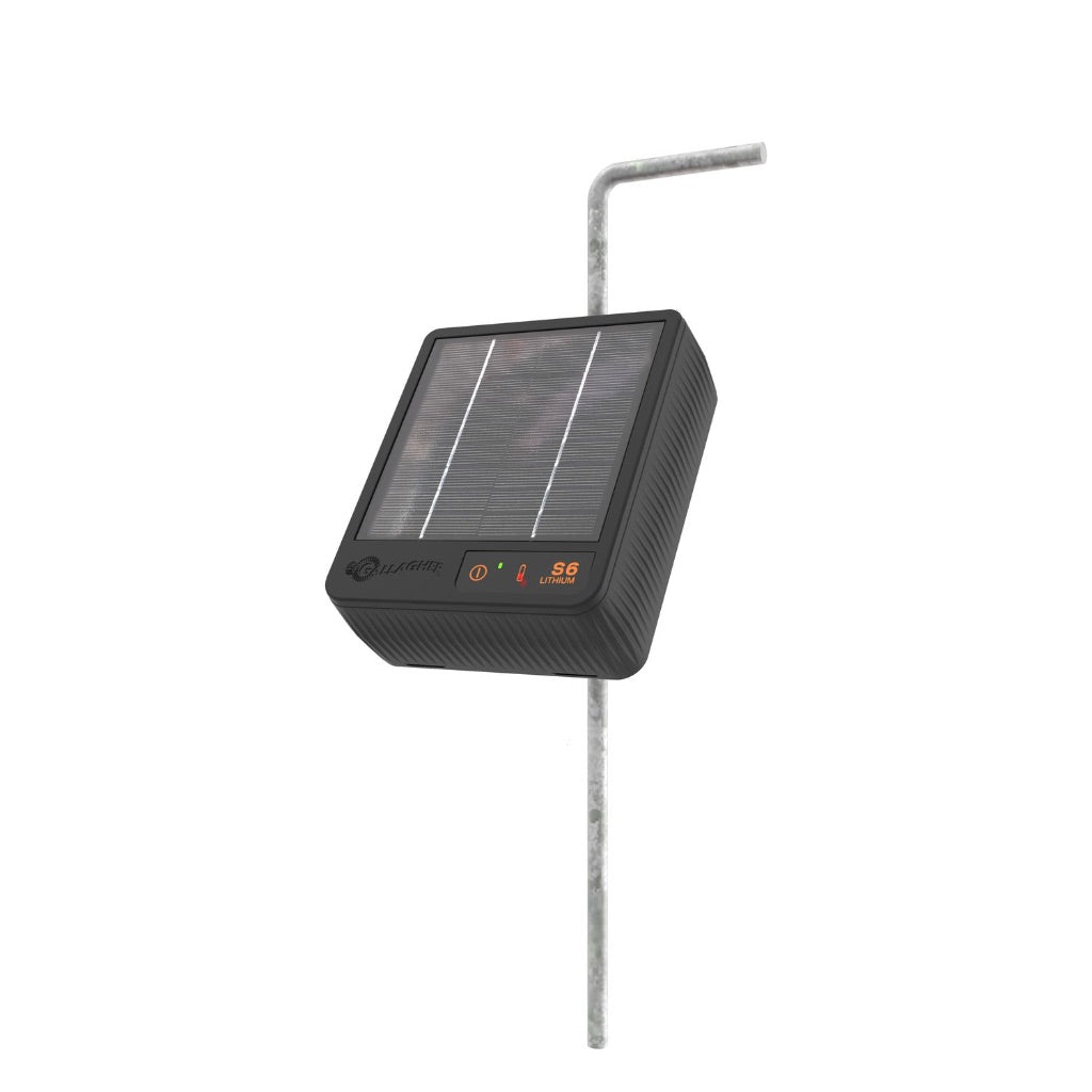 Gallagher S6 Solar-Powered Fence Energizer .74 Mi. Black