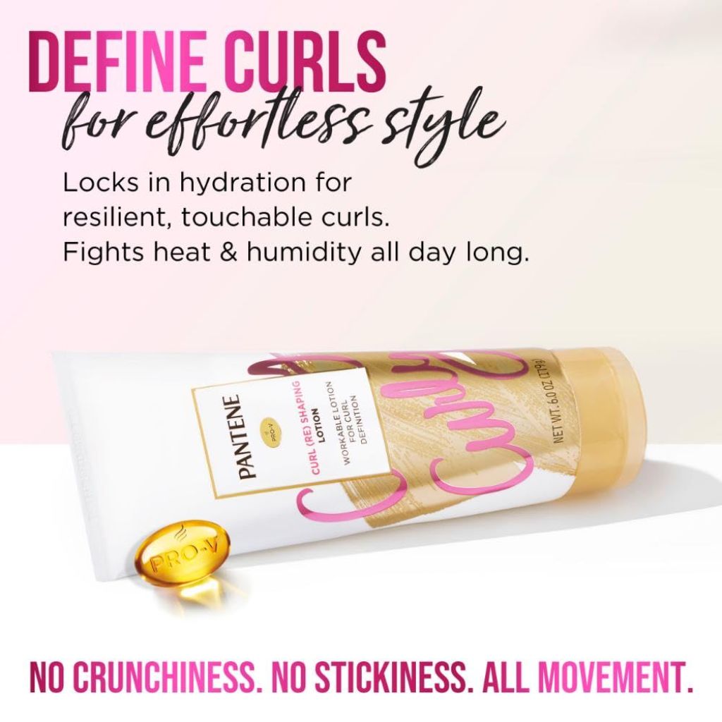 Pantene Pro-V Curl Cream Hair Lotion, Moisturizing Curl Defining Cream,  3PK , 6 OZ