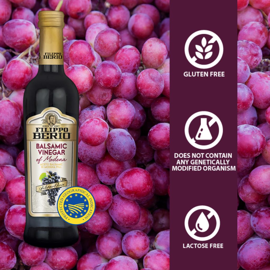 Filippo Berio Balsamic Vinegar of Modena 16.9 fl oz Glass Bottle, Gluten Free, Lactose Free, Non-GMO