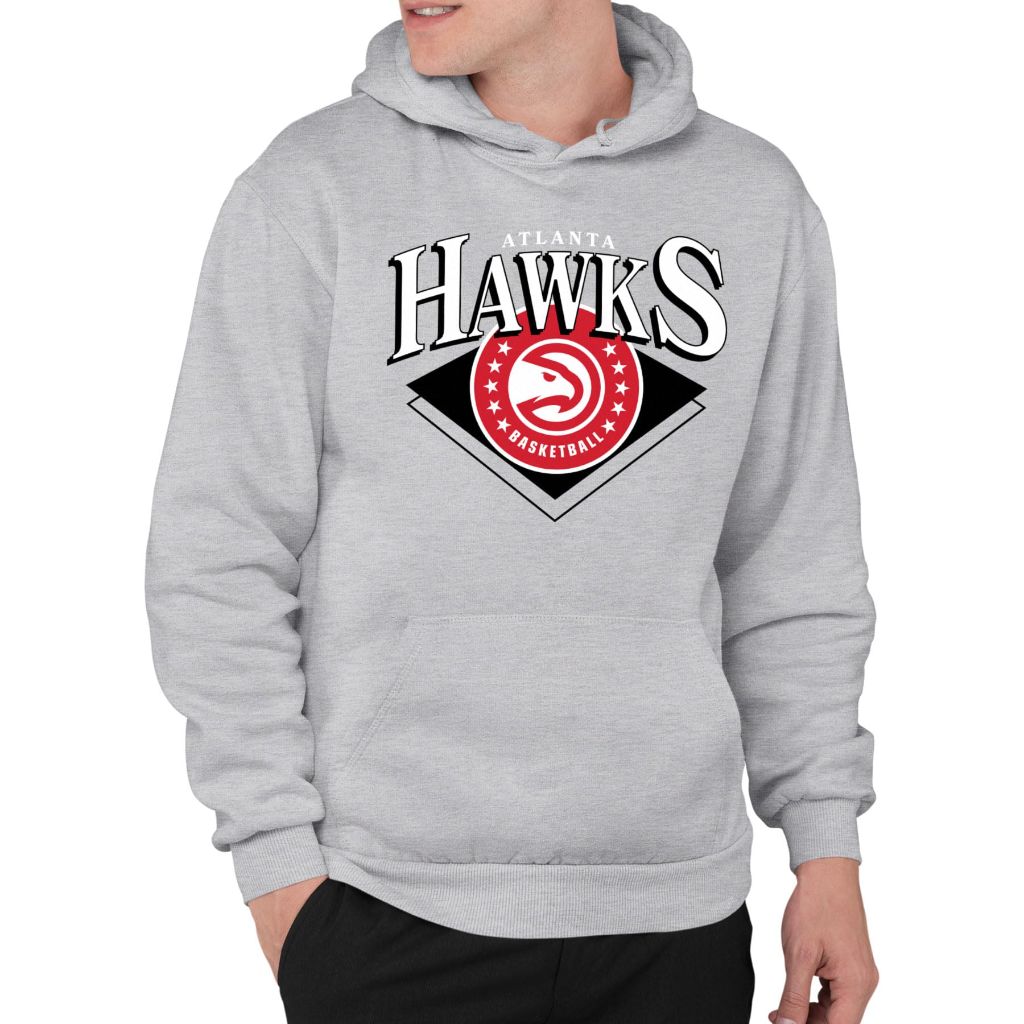 Junk Food NBA Atlanta Hawks Court Classic Adult Pullover Hoodie, Grey - size 3XL