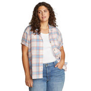 Women's Plus Short Sleeve Packable Camp Shirt, 1X