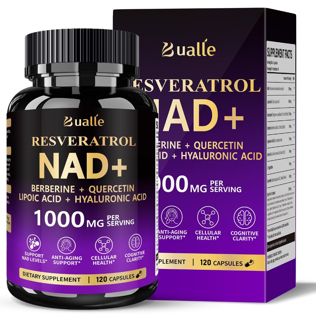 Bualle NAD Supplement, 1000mg -120 Capsules