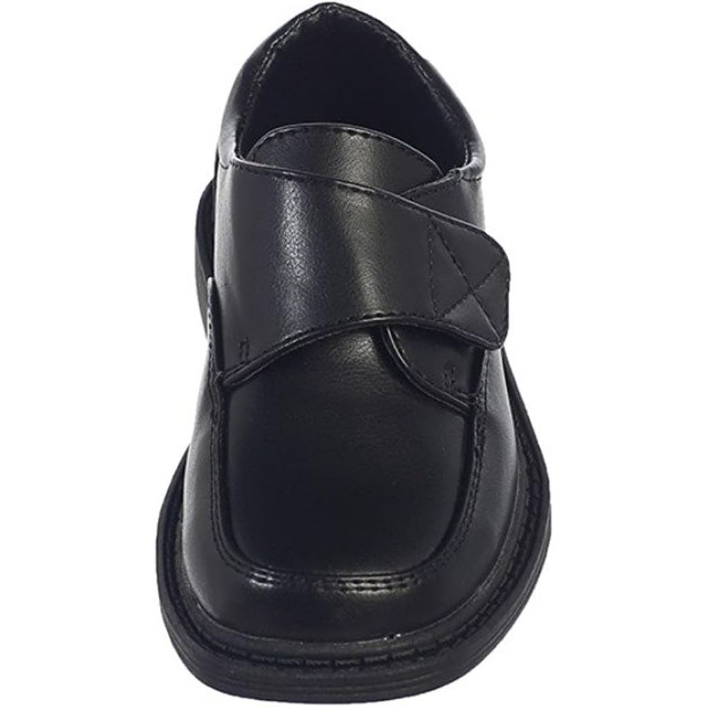 Lito Boys Matte Dress Shoes with Strap, Boys' 5, Black